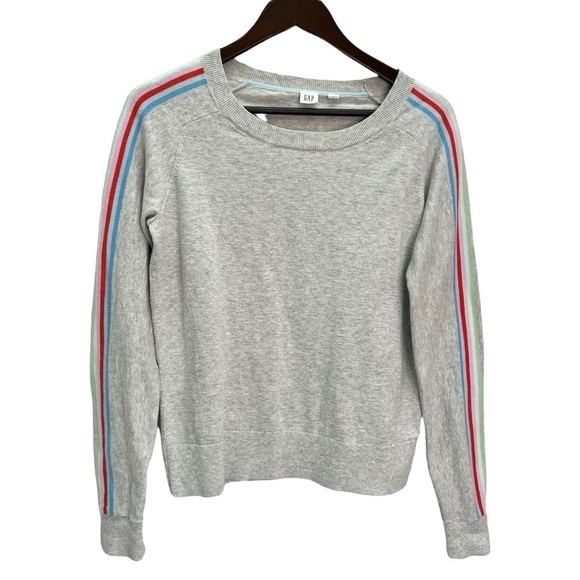 GAP Grey Cotton Crew Neck Raglan Sleeve Sweater Size S - Picture 11 of 12